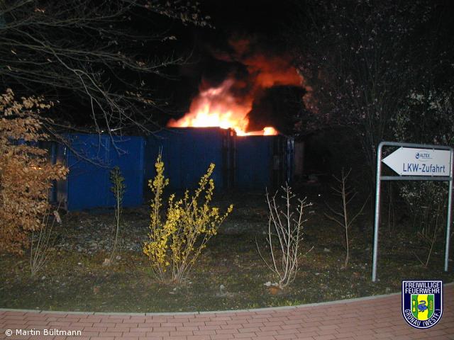 Wieder Containerbrand auf dem Gelände der Fa. ALTEX