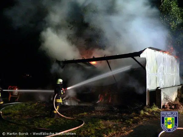 Schuppen am Riekenhof in Brand geraten