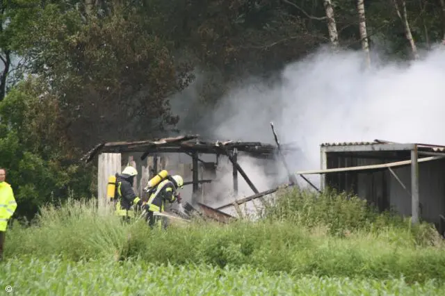 Stallung geht in Flammen auf