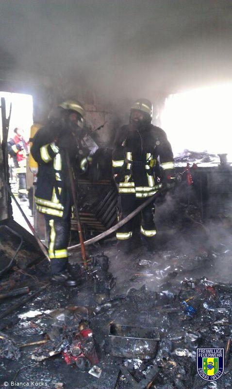 Garagenbrand an der alten Spinnerei