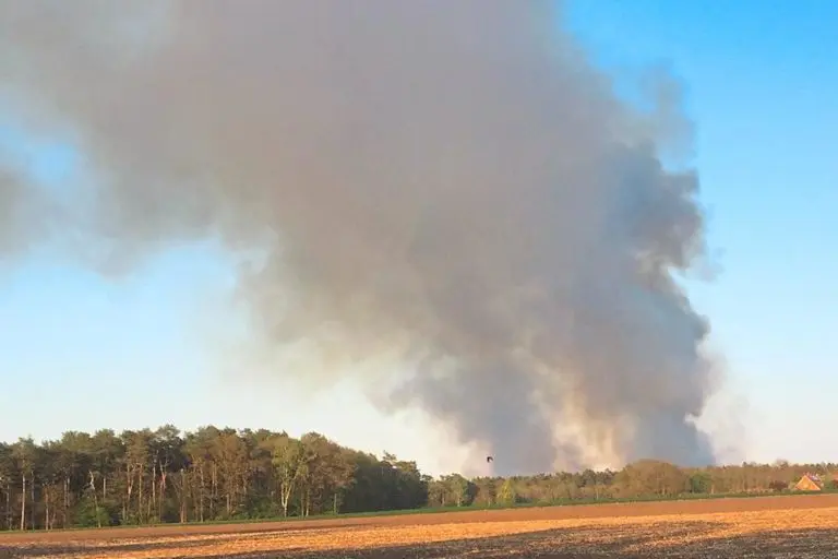 Feuerwehr Gronau unterstützt beim Brand im Gildehauser Venn