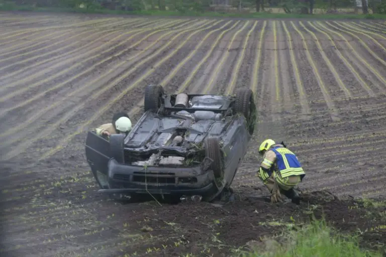 PKW überschlug sich bei Alleinunfall auf der B 70