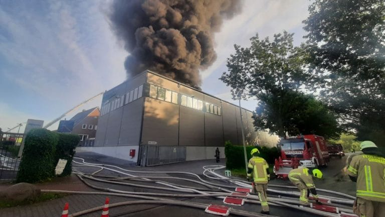 Feuerwehr Gronau beim Großbrand in Vreden